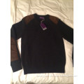 Wool/Cashmere Suede Crewneck Sweater